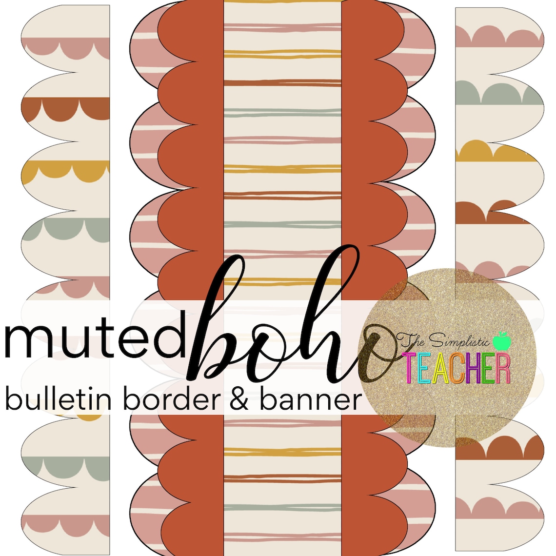 PRINTABLE BOHO BULLETIN Board Borders and Banner Bulletin Etsy