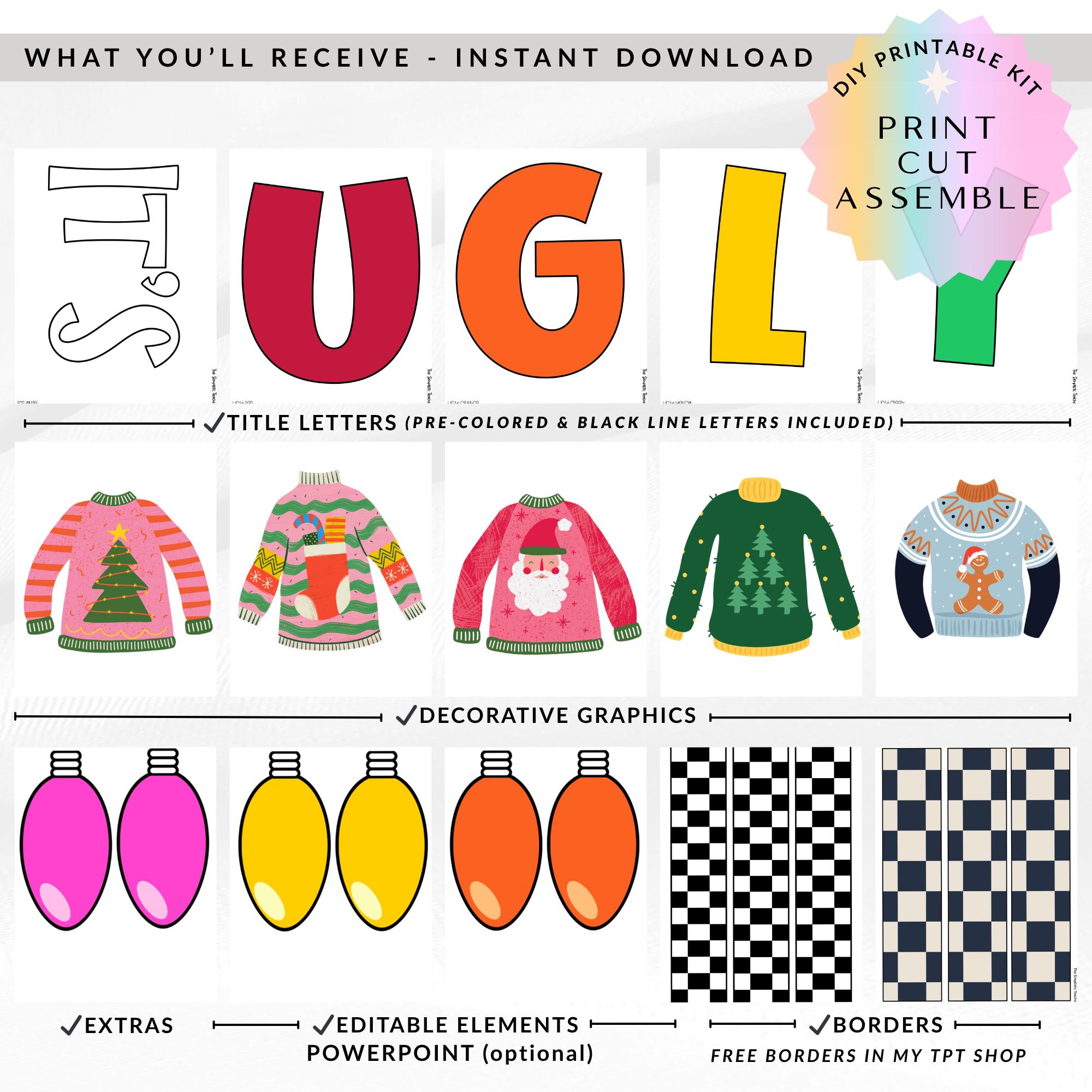 Ugly Sweater Bulletin Board Kit | Christmas Classroom Decor | Holiday ...