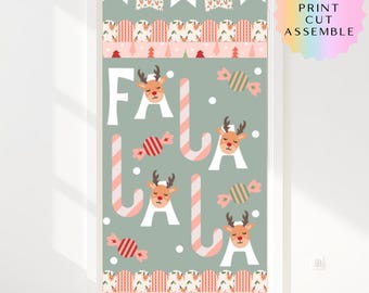 Fa La La La Bulletin Board Kit | Pink Christmas Classroom Decor | Holiday Door Decor | DIY Printable Winter Bulletin Board