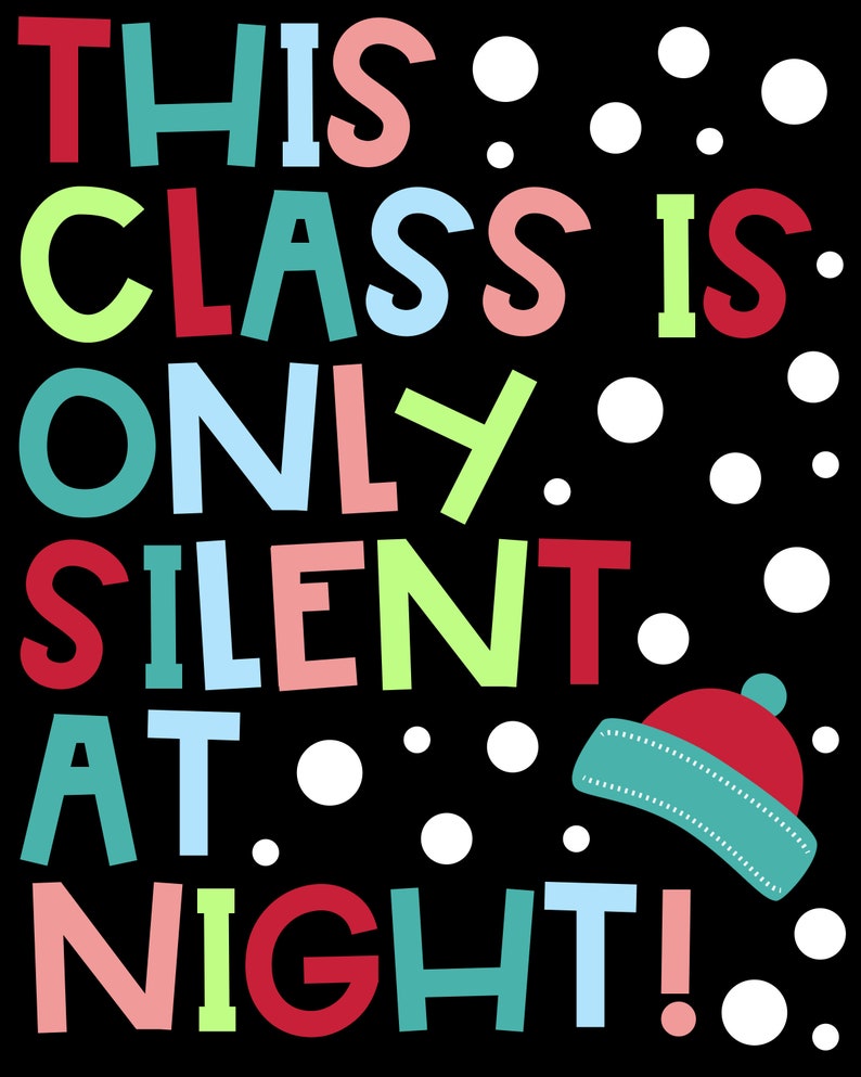 Silent at Night Holiday Door Decor: Winter Classroom Bulletin Board ...