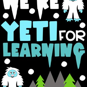 Winter Yeti Decor Classroom Bulletin Board Yeti Themed Door Set Winter Bulletin Board Kit Teacher Decor Door Decoration Set Letters image 4