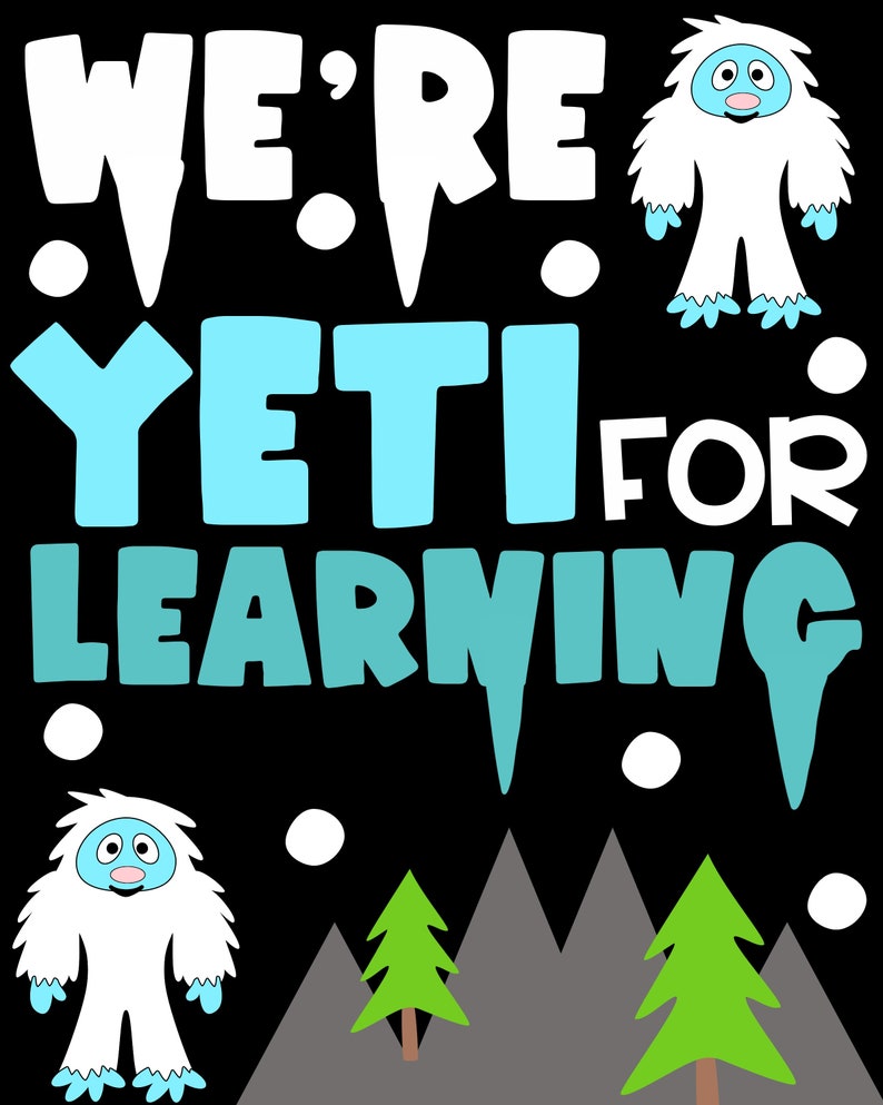 Winter Yeti Decor Classroom Bulletin Board Yeti Themed Door Set Winter Bulletin Board Kit Teacher Decor Door Decoration Set Letters image 4