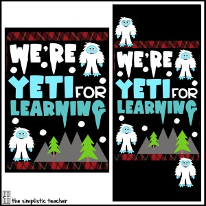 Winter Yeti Decor Classroom Bulletin Board Yeti Themed Door Set Winter Bulletin Board Kit Teacher Decor Door Decoration Set Letters image 2