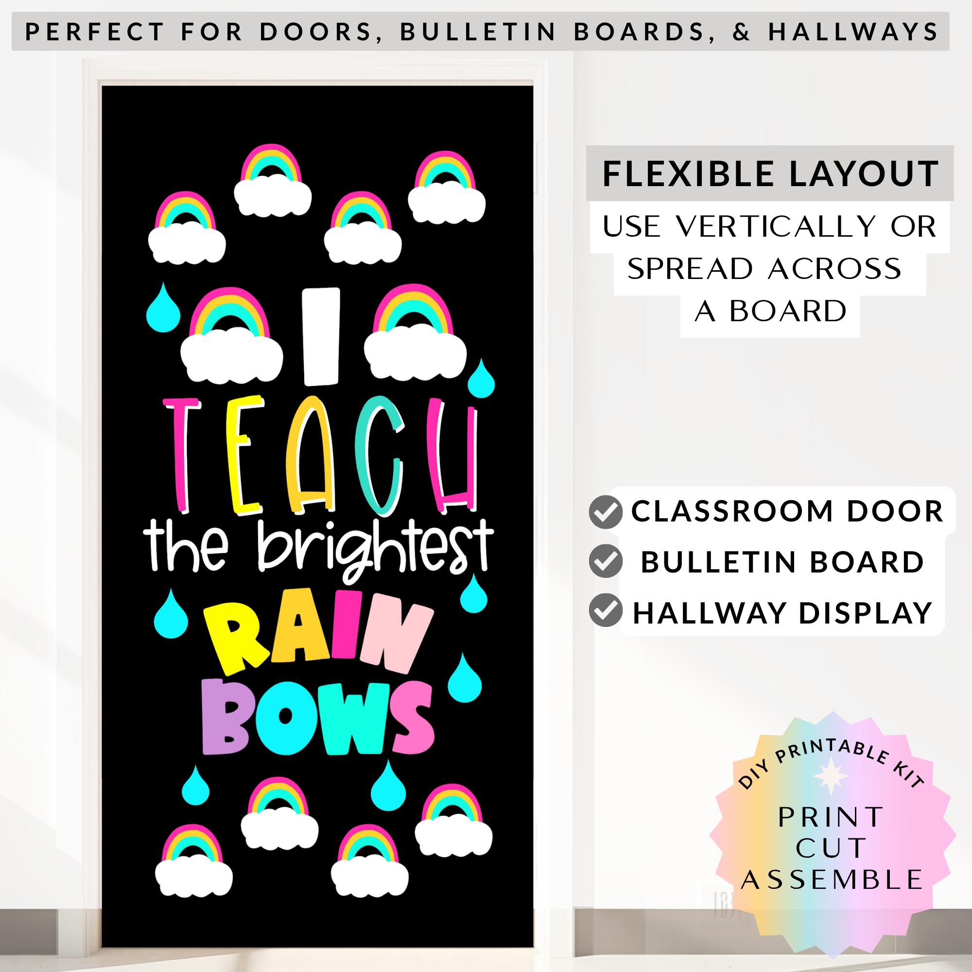Rainbow Bulletin Board Kit | I Teach the Brightest Rainbows Classroom ...