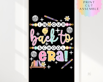 Decoración retro para el aula de regreso a clases / Tablero de anuncios con cuentas de la amistad / Kit imprimible para decorar puertas (hágalo usted mismo)