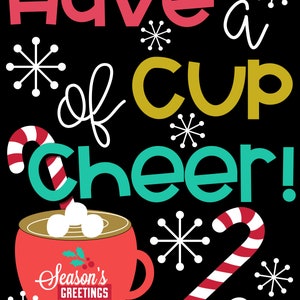 Cup of Cheer Holiday Decor Classroom Bulletin Board Cheer Themed Door Set Christmas Decor Teacher Decor December Door Decoration Set image 2