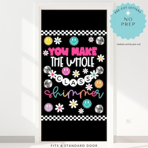 Retro Friendship Bead Bulletin Board for Groovy Classroom Decor and Whole Class Shimmer Display