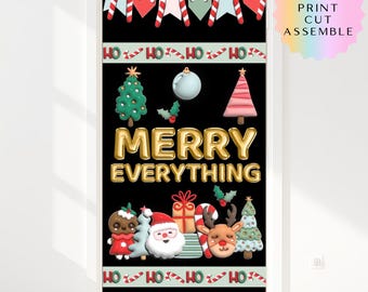 Christmas Bulletin Board Kit | Door Decor | Merry Everything Puffy Paint Classroom Decor Printable | Holiday Bulletin Board