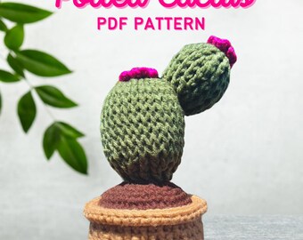 Crochet Potted Cactus Pattern: Intermediate Level (PDF Pattern)