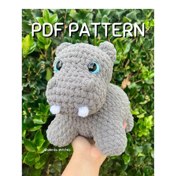 Crochet Hippo Pattern | Crochet Hippo | Hippo Plushie | Hippo Pattern