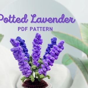 Crochet Potted Lavender Pattern: DIY Flower Decor (PDF Pattern)