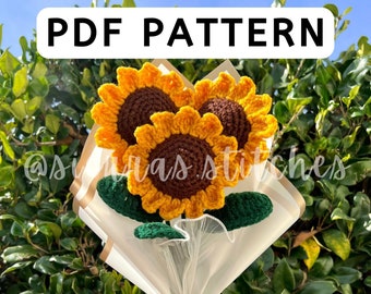 Patrón de girasol en crochet / Girasoles en crochet / Girasol en crochet / Patrón de girasol / Patrón de flores en crochet