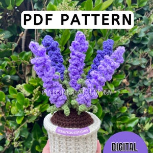 Crochet Potted Lavender Pattern | Crochet Lavender Pattern | Potted Lavender | Crochet Flower Pattern