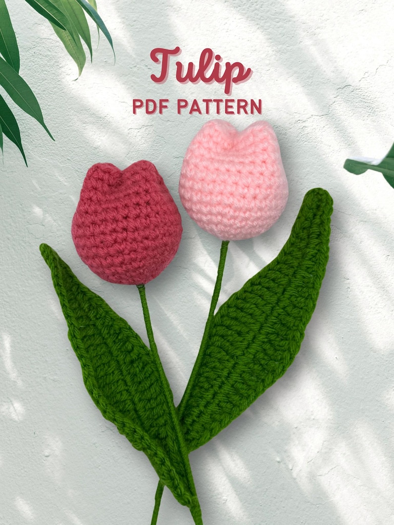 Classic Tulip Bouquet crochet pattern listing photo by SierrasStitchesStore