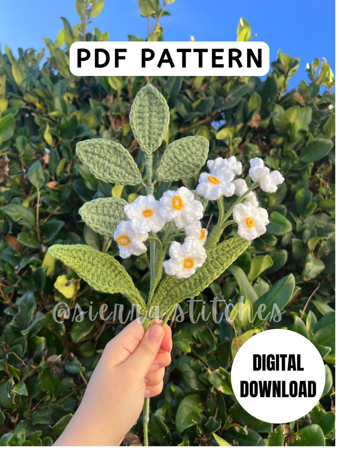 Crochet Forget Me Not Pattern | Crochet Leaf | Forget Me Not Pattern ...