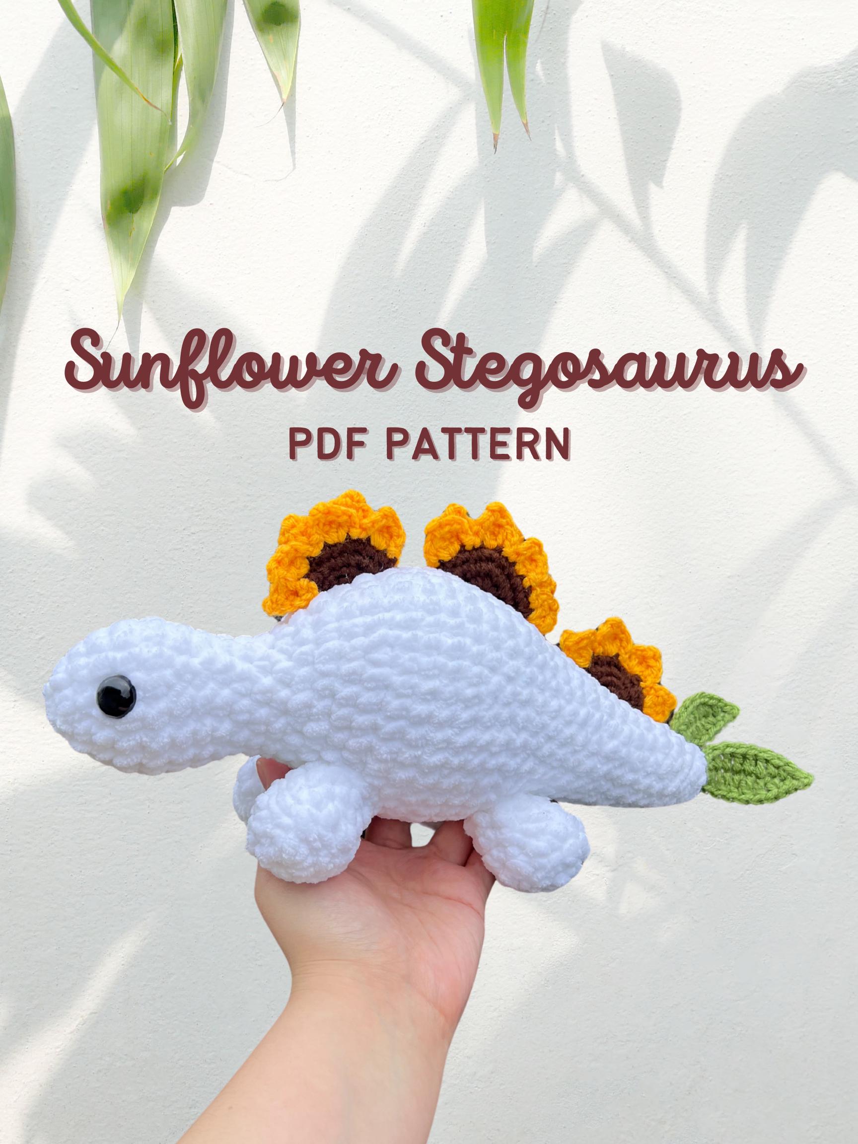 39 Stegosaurus Crochet Patterns: Unleash Your Creativity with Dinosaur Designs 6 Crochet Sunflower Stegosaurus Pattern: Beginner-Friendly