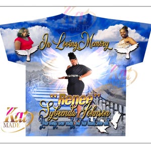 3D Sublimation Shirt - RIP shirts, Memorial Shirts, sublimation shirts, All Over, Rest In Peace shirts.