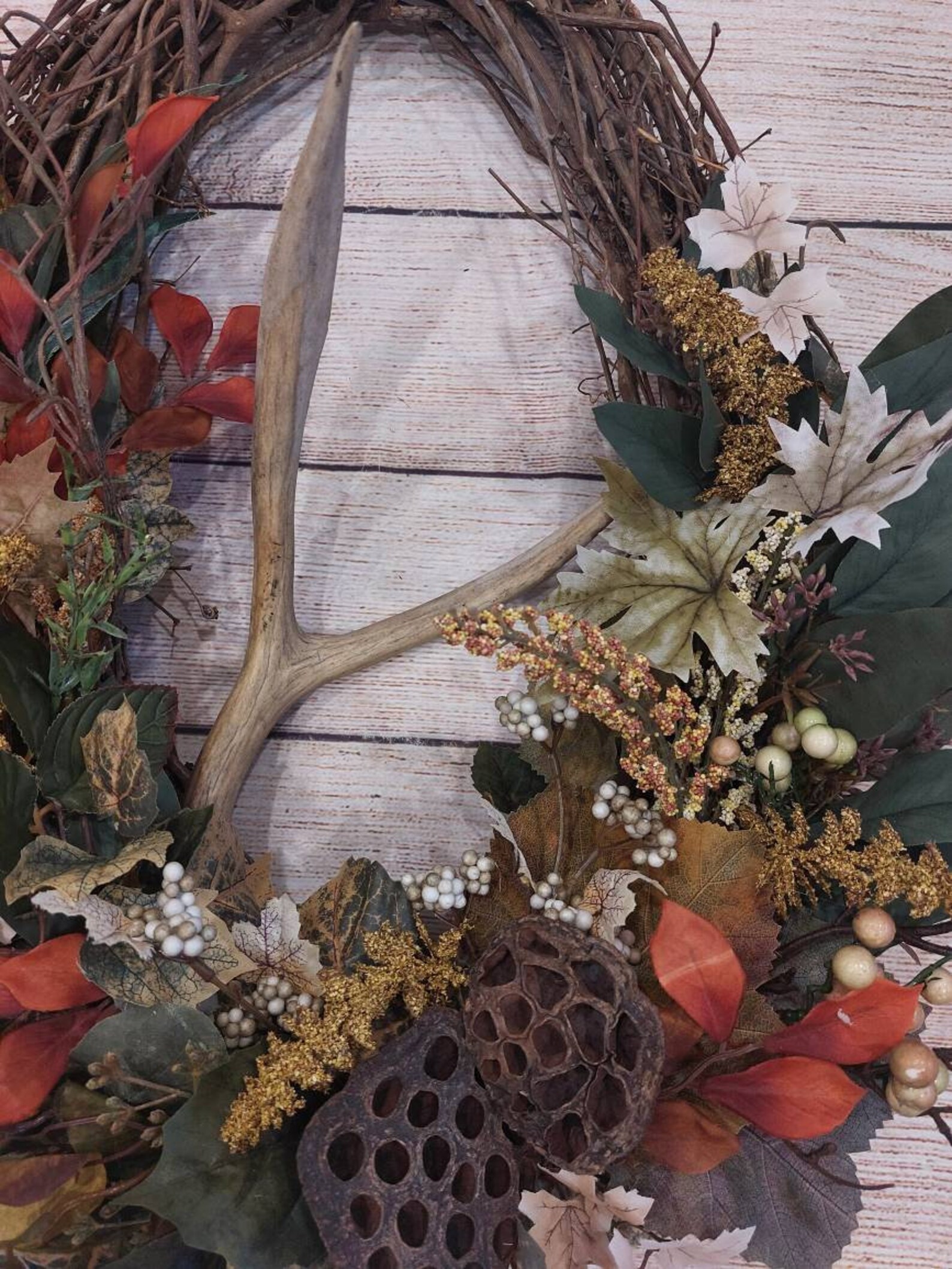 Antler Wreath Deer Antler Wreath Cabin Wreath Lodge Wreath Etsy