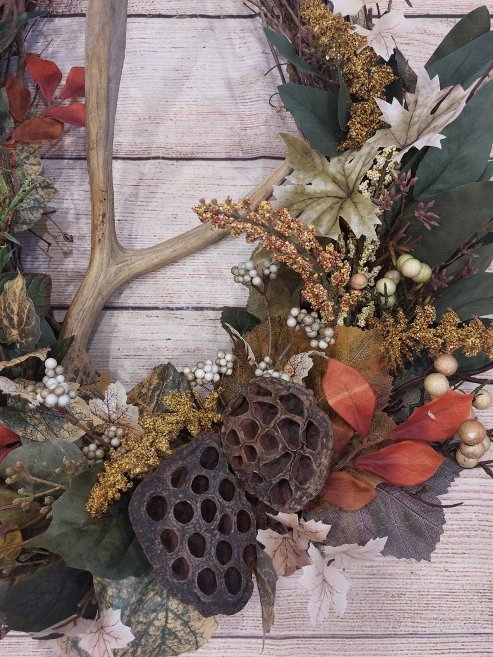 Antler Wreath Deer Antler Wreath Cabin Wreath Lodge Wreath Etsy