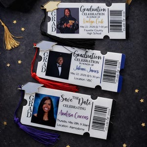 Graduation Ticket Invitation with Photo and Tassel (Class of 2026)