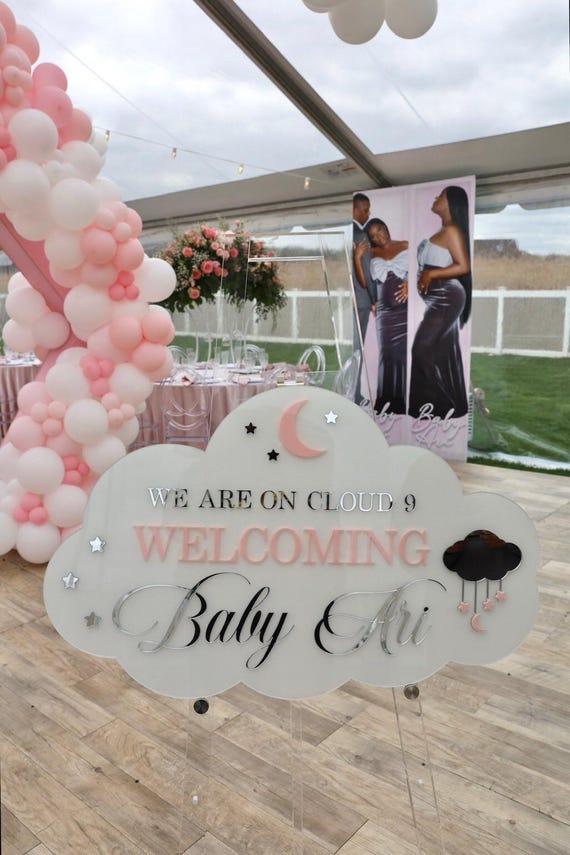Custom Cloud Shaped Welcome Sign For Baby Shower