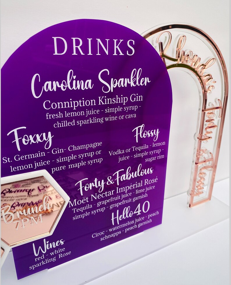 Custom Acrylic Bar Menu Sign Personalized Bar Decor for Your Perfect