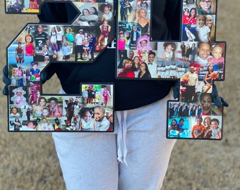 Collage de fotos con números para la noche de graduación, regalo de recuerdo