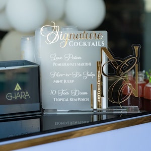 Custom Acrylic Bar Menu Sign Personalized Bar Decor for Your Perfect Drink Menu Handmade Wedding and Home Bar Signage Wedding Birthday