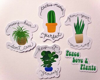 Plant Lovers Sticker Pack | Glossy Stickers | Plant Sticker Pack | Plant Stickers