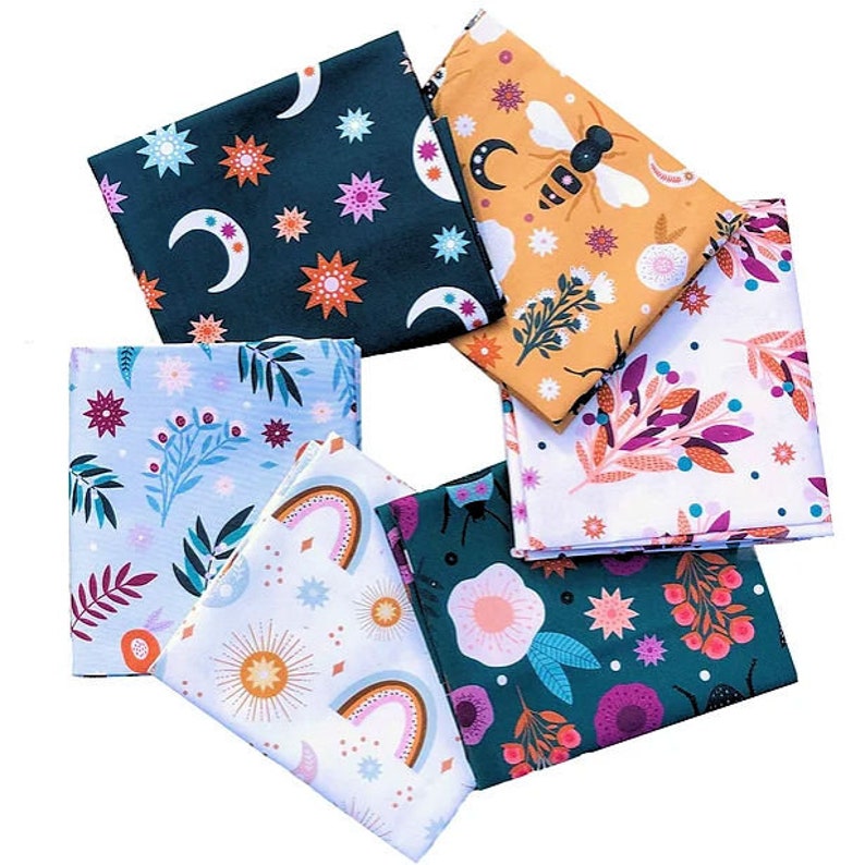 Dashwood Studio Night and Day Quilting Weight Cotton Fabric FQ Bundle 6