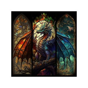 Stained Glass Dragon Sticker in 5 Sizes - Add Some Magic to Your World