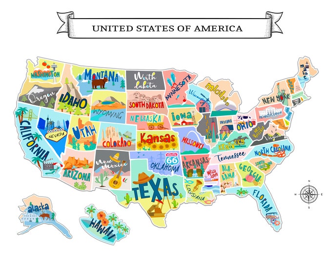 2 Posters - Scratch Off Map of United States 23x16 inch + Top 100 World Destinations 20x24 inch - Deluxe Visited States US Map Traveler Gift