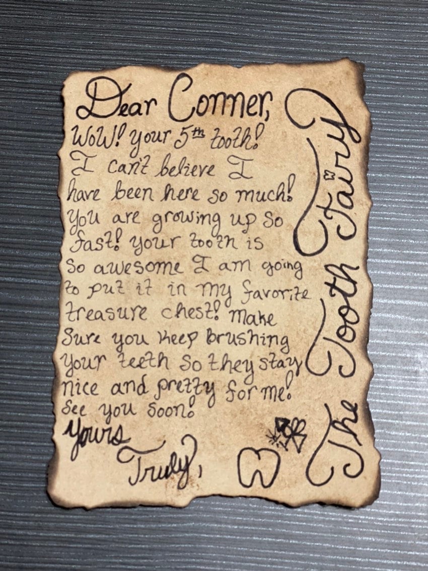 Tooth Fairy Note Handmade With Origami Seal - Etsy