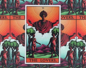 The Lovers Tarot Card Vinyl Sticker - Sticker - Vinyl Sticker - Laptop Sticker - Hydroflask Sticker - Tarot Card - Tarot - Illustration