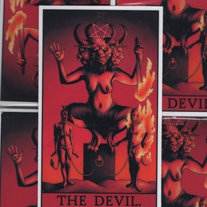 La Tarjeta del Tarot del Diablo Vinilo Pegatina - Pegatina de Vinilo - Pegatina del Ordenador Portátil - Pegatina de Hidrofrasco - Carta del Tarot - Tarot - El Diablo