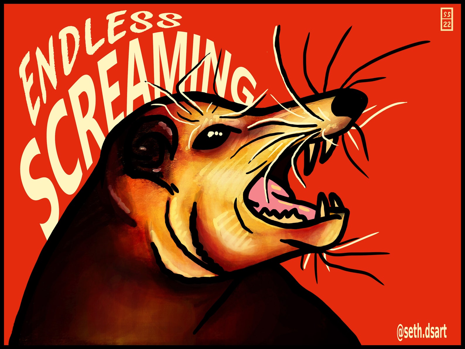 Endless Screaming Opossum Vinyl Sticker Opossum Laptop - Etsy