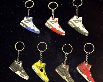 Hand Painted Retro OG Pair of 3D Mini Shoe Keychains Travis Scott Pink Lace 