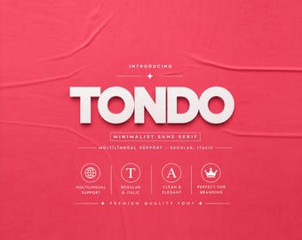 Tondo Geometric Sans Serif Font Minimalist Grotesk Typeface Modern Logo Branding Font