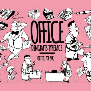 Office Cartoons Characters Cliparts Dingbats Font