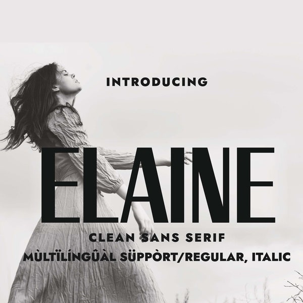 Elaine Sans Serif Font - MInimalist Fonts - Legible Fonts - Delicate Fonts - Commercial Use