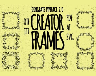 62 Unique Frames , Cornice Creator 2.0 Dingbats Font- Frames Creator fonts - Frames Creator Dingbats - Cornice Creator Font