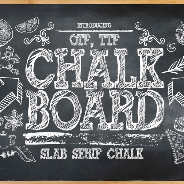 Chalkboard Decorative Slab Serif - Realistic Chalk Effect Font