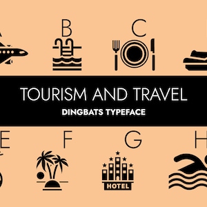 Tourism and Travel Icons Dingbats Font
