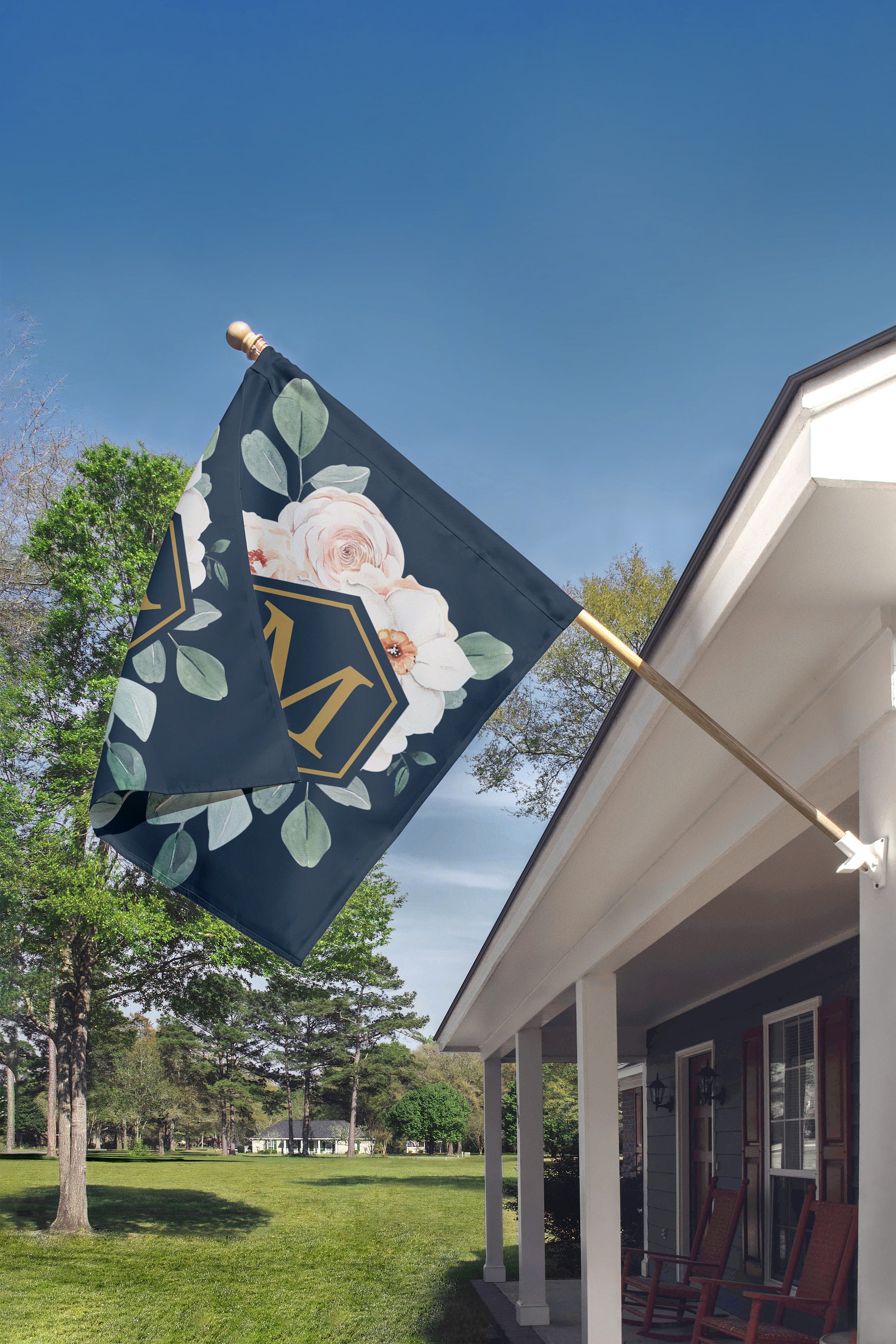 Personalized monogram house flags