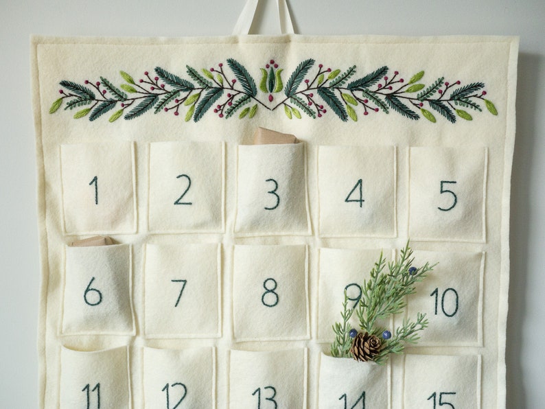 Heirloom Felt Advent Calendar Embroidery and Sewing Pattern Etsy
