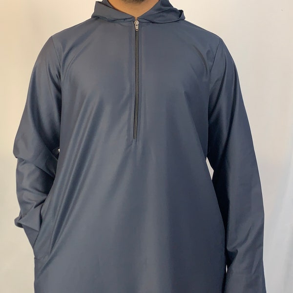 Men’s Arab hooded thobe Grey