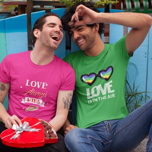 Love is in the Air Tee, Pride T-Shirt, Valentine’s Day Shirt, V-day shirt, Love is love tee, LGBTQ+ shirt, gay pride, rainbow shirt