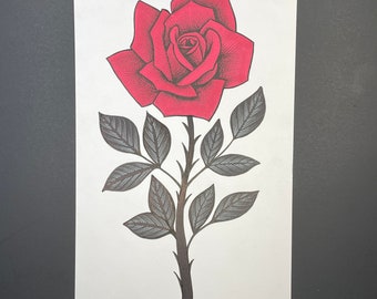 Red Rose original drawing