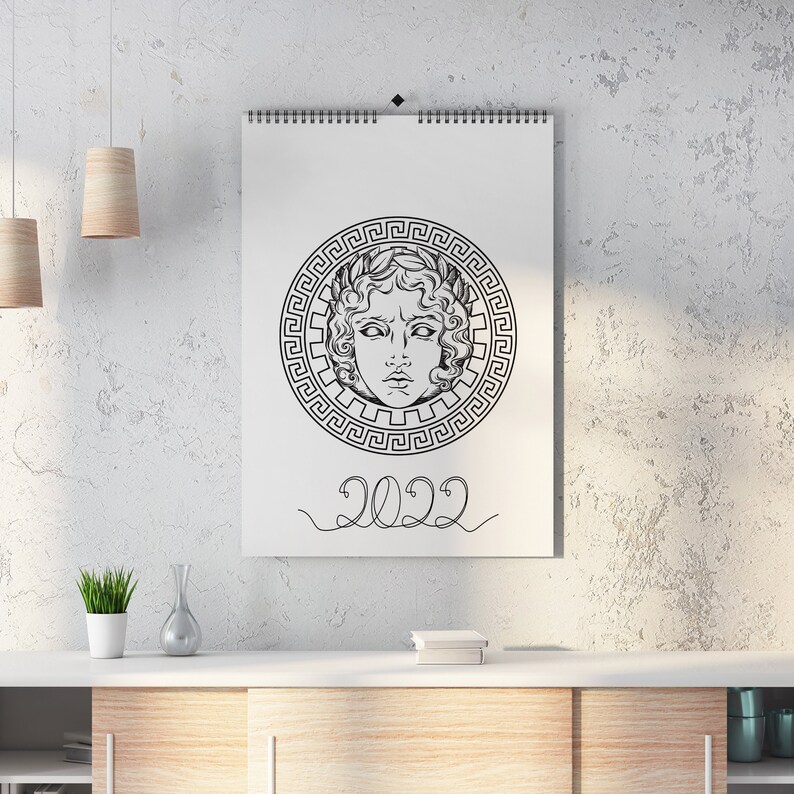 2023 Mythology Greek Roman Wall Calendar Monocrhome Mystical - Etsy