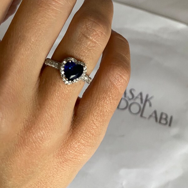 Ocean Heart Ring, Blue Heart Ring, Valentine’s Day Gift, Gift for Her,